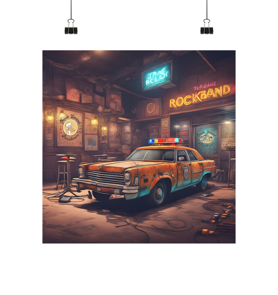 Duck-Sound-Residents Rendörseq Cop-Car - Poster 50x50